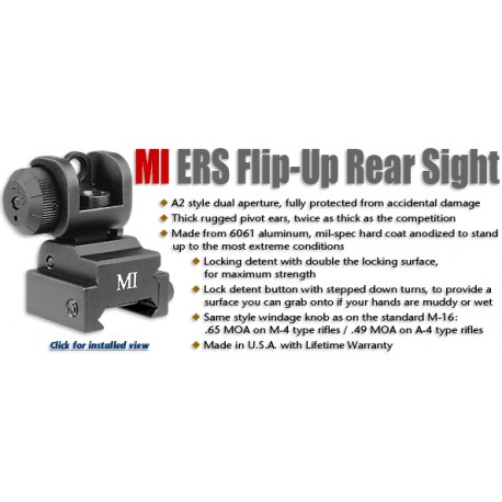 MI Low Profile Flip Front Sight, gas block mounted, locking